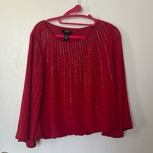 Alfani Red long sleeve blouse size Pm , new with tag